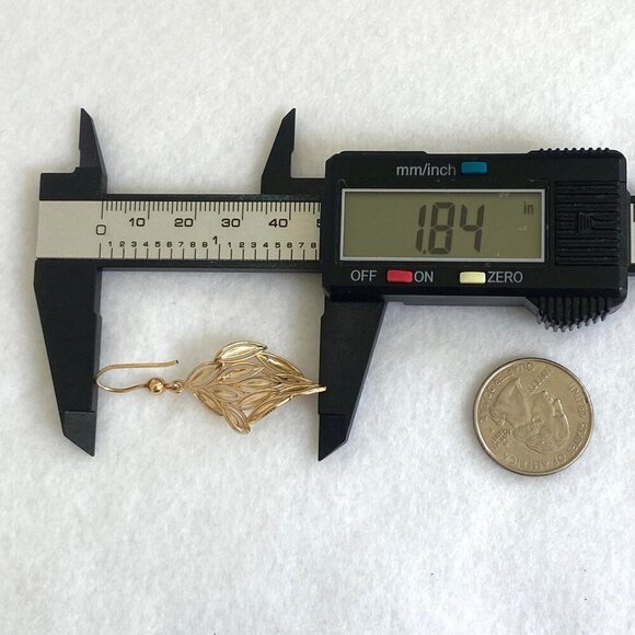 Dyadema Italy Gold Vermeil Sterling Silver 925 Diamond Cut Dangle Drop Earrings - Picture 15 of 16